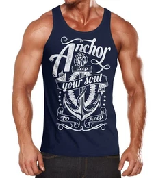 Tanktop Anker Herren Tank-Top Shirt Aufdruck mit Print