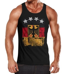 Tanktop Cooles Herren Tank-Top Fuball WM Deutschland Flagge Vintage mit Print