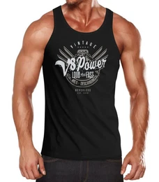 Tanktop Herren Tank-Top V8 Power Motor Block Tuning Muskelshirt Muscle Shirt mit Print