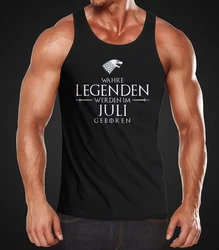MoonWorks Tanktop Herren Fun-Shirt mit Print Schwarz/Hellblau/Braun