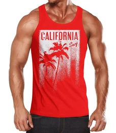 Tanktop Cooles Herren Tank-Top California Surf Palmen mit Print