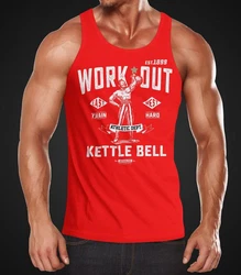 Neverless Tanktop Herren Kettle-Bell Fitness Rot/Dunkelrot