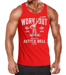 Tanktop Herren Tank-Top Kettle-Bell Muskelshirt Gym Muscle Shirt Fitness mit Print