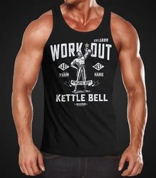 Neverless Tanktop Herren Kettle-Bell Fitness Schwarz/Hellblau/Braun/Rot/Dunkelgrün