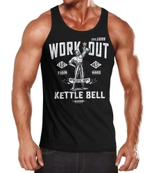 Neverless Tanktop Herren Kettle-Bell Fitness Schwarz/Hellblau/Braun/Rot/Dunkelgrün