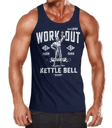 Tanktop Herren Tank-Top Kettle-Bell Muskelshirt Gym Muscle Shirt Fitness mit Print