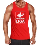 MoonWorks Tanktop Herren Pumper Liga Fitness Gym Bodybuilder Shirt Rot/Braun