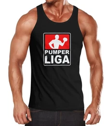 Tanktop Herren Tanktop Pumper Liga Fitness Gym Bodybuilder Shirt Muskelshirt mit Print