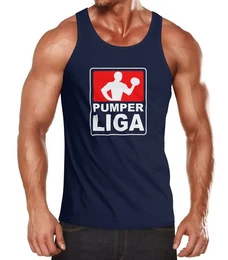 Tanktop Herren Tanktop Pumper Liga Fitness Gym Bodybuilder Shirt Muskelshirt mit Print