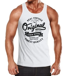 Tanktop Herren Tank-Top Original Denim Goods Vintage Druck Muskelshirt Muscle mit Print