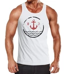Neverless Tanktop Herren Anker Vintage Modell Dunkelblau/Dunkelgrau/Grau/Weiß/Schwarz