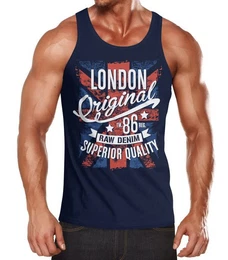 Tanktop Herren Tank-Top London Vintage England Grobritannien UK Flagge mit Print