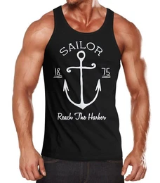 Tanktop Herren Tank-Top Anker Spirit Vintage Segeln Vintage Muskelshirt mit Print