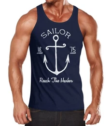 Tanktop Herren Tank-Top Anker Spirit Vintage Segeln Vintage Muskelshirt mit Print