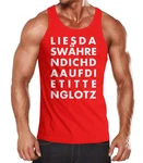 MoonWorks Tanktop Lustiges Herren Tanktop mit Print Rot