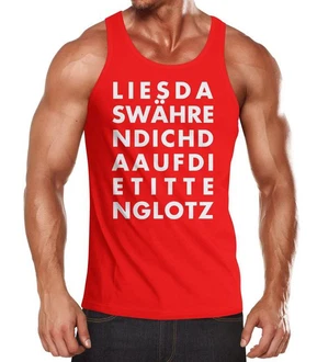 MoonWorks Tanktop Lustiges Herren Tanktop mit Print Rot