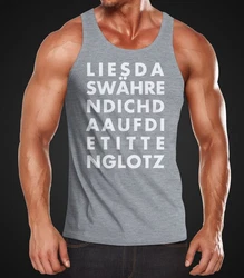 MoonWorks Tanktop Lustiges Herren Tanktop mit Print Grau/Rot/Schwarz