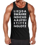 MoonWorks Tanktop Lustiges Herren Tanktop mit Print Schwarz