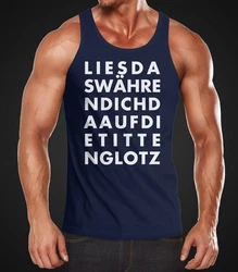 MoonWorks Tanktop Lustiges Herren Tanktop mit Print Dunkelblau/Schwarz