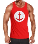 Neverless Tanktop Herren Tank-Top mit Anker Shirt Rot/Dunkelrot