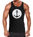 Neverless Tanktop Herren Tank-Top mit Anker Shirt Dunkelblau/Schwarz