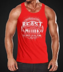 MoonWorks Herren Tank-Top Beast Mode Rot/Dunkelrot
