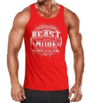 MoonWorks Herren Tank-Top Beast Mode Rot/Dunkelrot