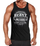 MoonWorks Herren Tank-Top Beast Mode Schwarz/Hellblau