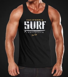 Neverless Tanktop Herren Surf Druck Muskelshirt Beige/Schwarz/Rot/Braun/Gold