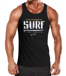 Tanktop Herren Tank-Top Surf Druck Muskelshirt Muscle Shirt mit Print