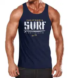 Tanktop Herren Tank-Top Surf Druck Muskelshirt Muscle Shirt mit Print