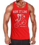MoonWorks Tanktop Herren Rennrad Fahrrad Bike Ride it like you stole it Rot