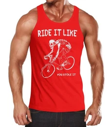 Tanktop Herren Tanktop Rennrad Fahrrad Bike Ride it like you stole it mit Print