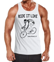 Tanktop Herren Tanktop Rennrad Fahrrad Bike Ride it like you stole it mit Print