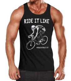 Tanktop Herren Tanktop Rennrad Fahrrad Bike Ride it like you stole it mit Print