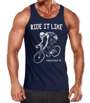 MoonWorks Tanktop Herren Rennrad Fahrrad Bike Ride it like you stole it Dunkelblau/Blau MoonWorks Tanktop Herren Rennrad Fahrrad Bike Ride it like you stole it Dunkelblau/Blau