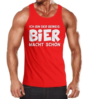 MoonWorks Herren Tanktop Ich bin der Beweis Bier macht schn Dunkelrot/Schwarz/Rot/Braun MoonWorks Herren Tanktop Ich bin der Beweis Bier macht schn Dunkelrot/Schwarz/Rot/Braun