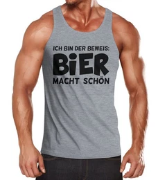 Tanktop Herren Tanktop Ich bin der Beweis Bier macht schn mit Print