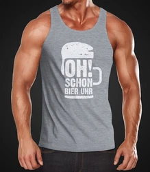 MoonWorks Tanktop mit Print Hellgrau/Dunkelgrau/Grau/Braun
