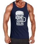 MoonWorks Tanktop mit Print Dunkelblau/Blau