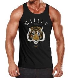 Tanktop Herren Tanktop Biker Killer Club Vintage Motorrad Tiger Tank Top mit Print