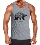Neverless Tanktop Herren Adventure mit Print Braun