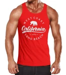 Neverless Tanktop Herren California Republic Muskelshirt Rot