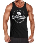 Neverless Tanktop Herren California Republic Muskelshirt Rot/Schwarz/Gold/Braun
