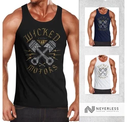 Neverless Tanktop Herren Wicked Motors Racing Grau