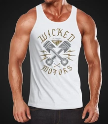 Neverless Tanktop Herren Wicked Motors Racing Grau