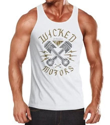 Neverless Tanktop Herren Wicked Motors Racing Grau