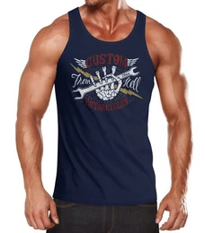 Tanktop Herren Tank Top Biker Motorrad Custom Motorcycles mit Print