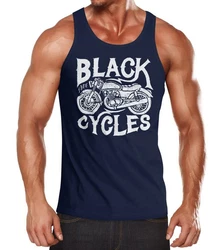 Neverless Tanktop Herren Tank Top Motorrad Biker Vintage Retro Dunkelblau/Schwarz/Blau