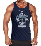 Neverless Tanktop Herren Tank-Top Dunkelblau/Blau